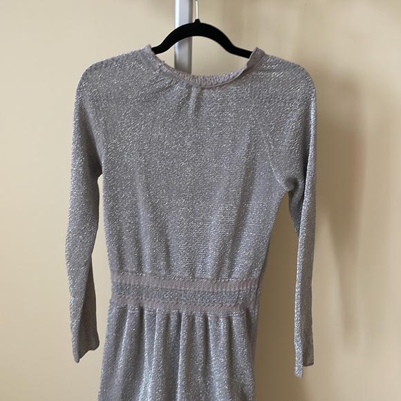 Tory Burch Isabelle silver Metallic Fit-&-flare Cocktail Dress dress, size S - Picture 10 of 11